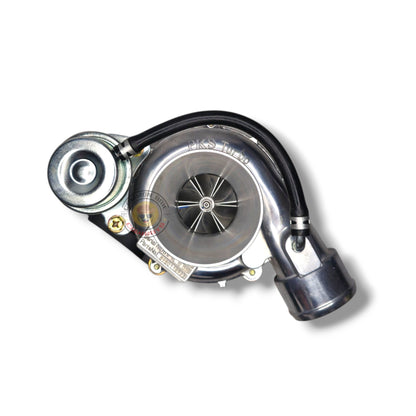 PKS 44mm Turbo for 1KD 4JJ1 engine, showing the sleek metal turbine housing and compressor wheel in close-up view