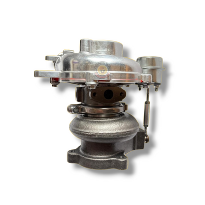 Common Rail Cowboys 1KD Boost 44mm Turbo showing detailed metal turbine housing and compressor wheel for diesel engine performance