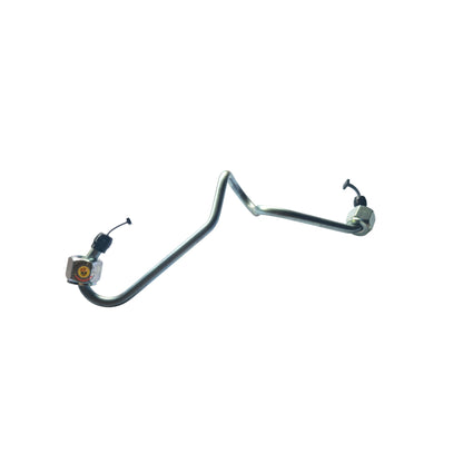 Toyota Hilux 1KD-FTV 3.0L fuel pump to fuel rail inlet pipe, injector line component, with metal fittings and hoses.