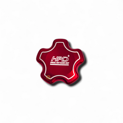 HPD Special Parts billet oil cap for 4JJ1 and 4JJ3 engines, featuring a polished, bling-style design.