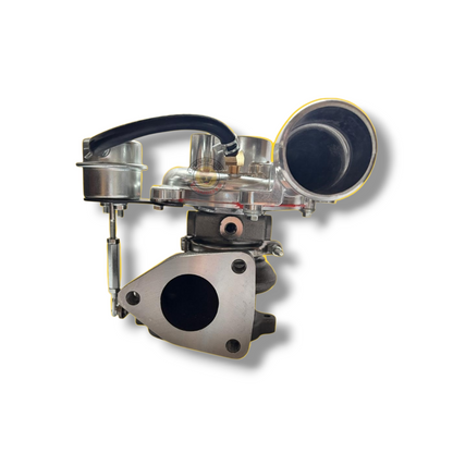 Common Rail Cowboys 44mm 1KD Boost Turbo for diesel engines, showing the turbocharger with metal housing and inlet/outlet ports.