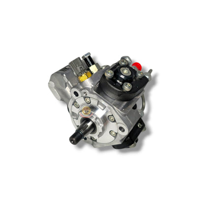 Denso 1VD-FTV injector pump pre-DPF fuel pump, part number 294050-0280, with metal components and fittings visible.
