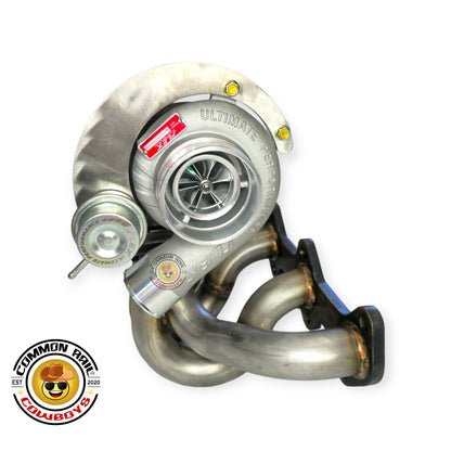 Flex Turbo Kits Flex Pro R31-R V2 Turbo high mount kit for Mini F55 and N70 Hilux, featuring turbocharger and piping components.