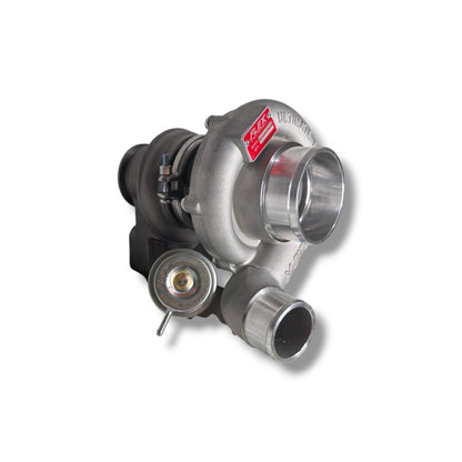 Flex Turbo Bolt-On F55 Turbo for vehicle, featuring sleek design and durable metal construction.