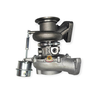 Flex 46mm Bolt On Turbo (Gated) for 2015-2019 vehicles, showing the turbocharger with metal housing and inlet/outlet ports.