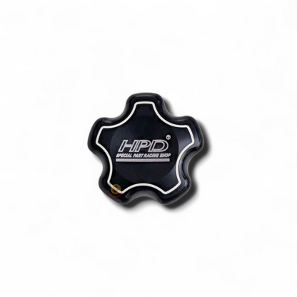 HPD Special Parts 4JJ1 / 4JJ3 billet oil cap from the 4JJ Bling Parts collection, featuring a shiny, polished metal design.