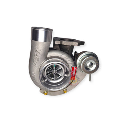 Flex Turbo Kit F55 Low-Mount Kit for N70 Hilux 1KD, showing turbo components and mounting hardware in a detailed view
