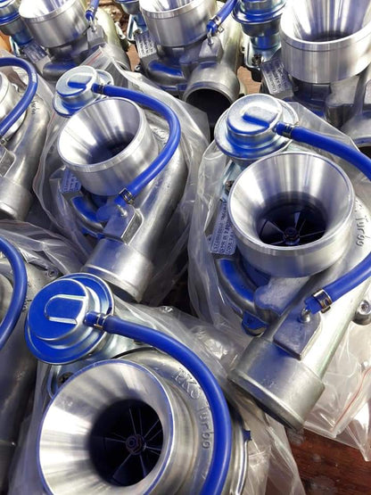 PKS 44mm Turbo for 1KD and 4JJ1 engines, showing the compact turbocharger with silver housing and inlet/outlet ports.