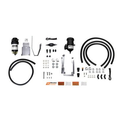 Direction Plus Land Cruiser 300 Series pre-filter and catch can combo kit for fuel system protection, shown in the image.