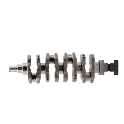 MRX 1KD 3.2L Stroker crankshaft for automotive engines, showing the detailed machined metal surface and design features.