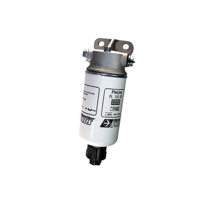 Direction Plus 4JJ3 Pre-Filter and Catch Can with Water Alarm for 2020 and newer PreLine Dual or Combo Filter Kits, in vehicle image